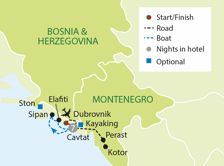 Deluxe Dubrovnik & The Dalmatian Coast tour map