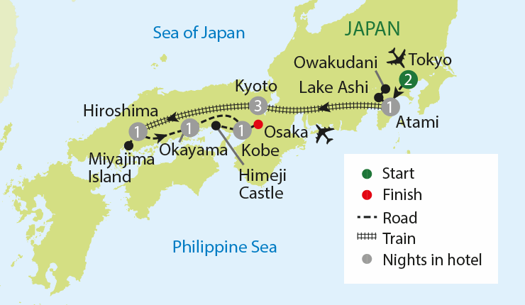 Japan Revealed tour map