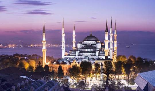 Blue Mosque At Night In Istanbul In Turkey