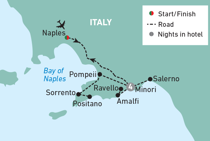 Christmas On The Amalfi Coast 2021 tour map
