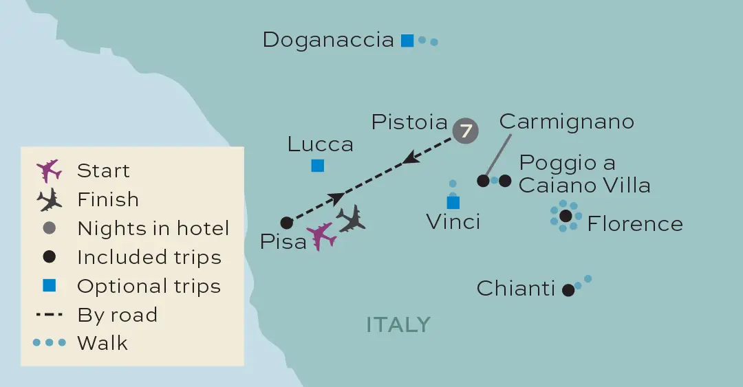 Just You - Walking in Tuscany - Tour Map