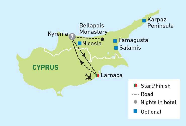 Northern Cyprus Hidden History 2022 tour map