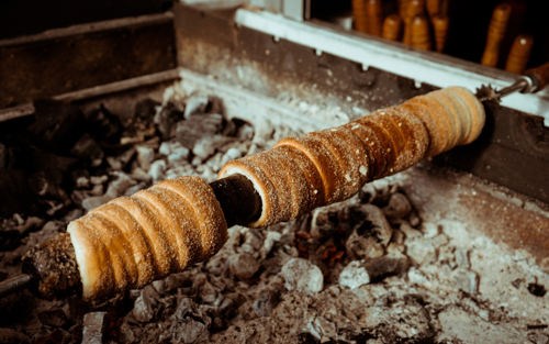 Chimney Cake - a popular pastry available widely in Prague