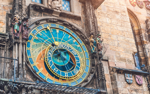 The Astronomical Clock in Prague's Old Town Square - enjoy as part of a solo holiday in Prague